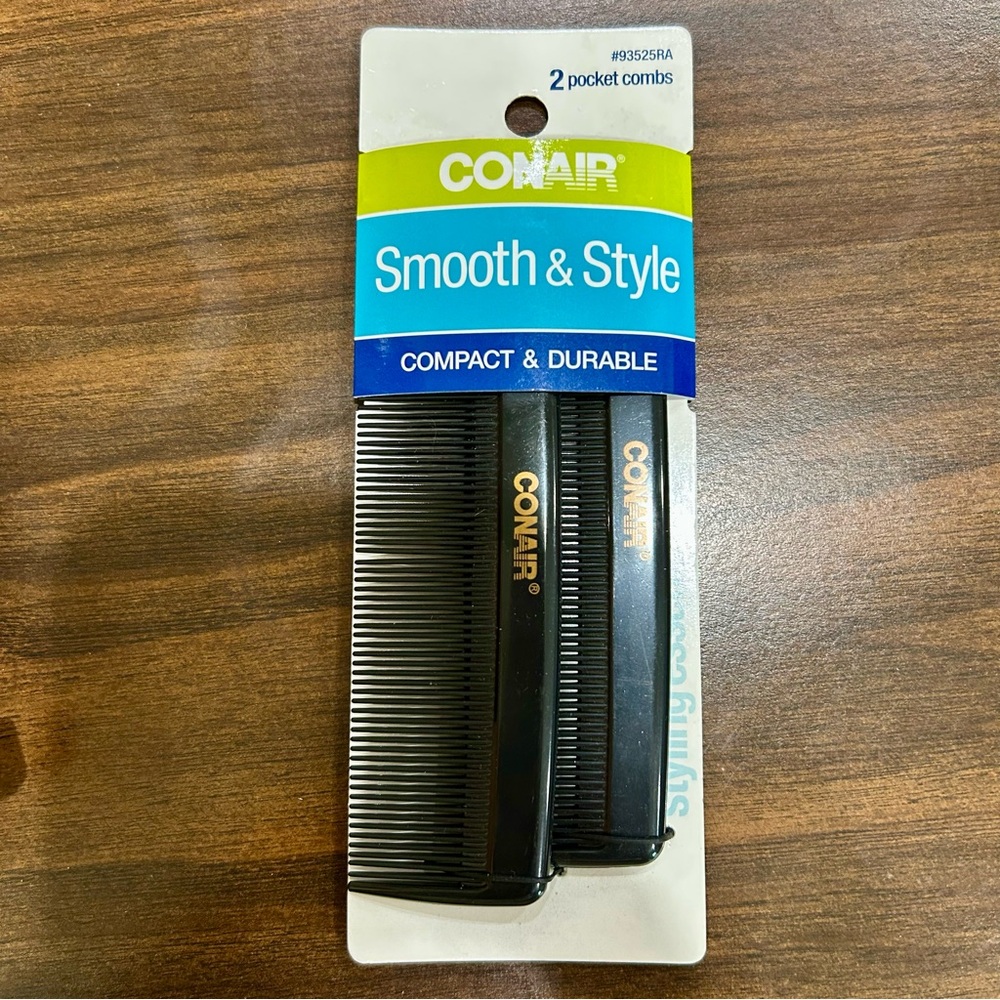Black Pocket Combs - 2 Pack Conair New